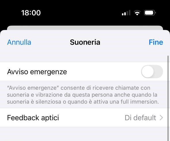 Avviso emergenze su iphone