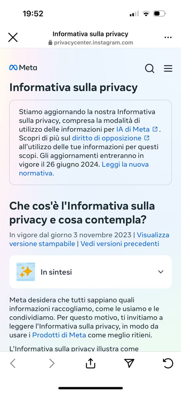 Informativa privacy Instagram