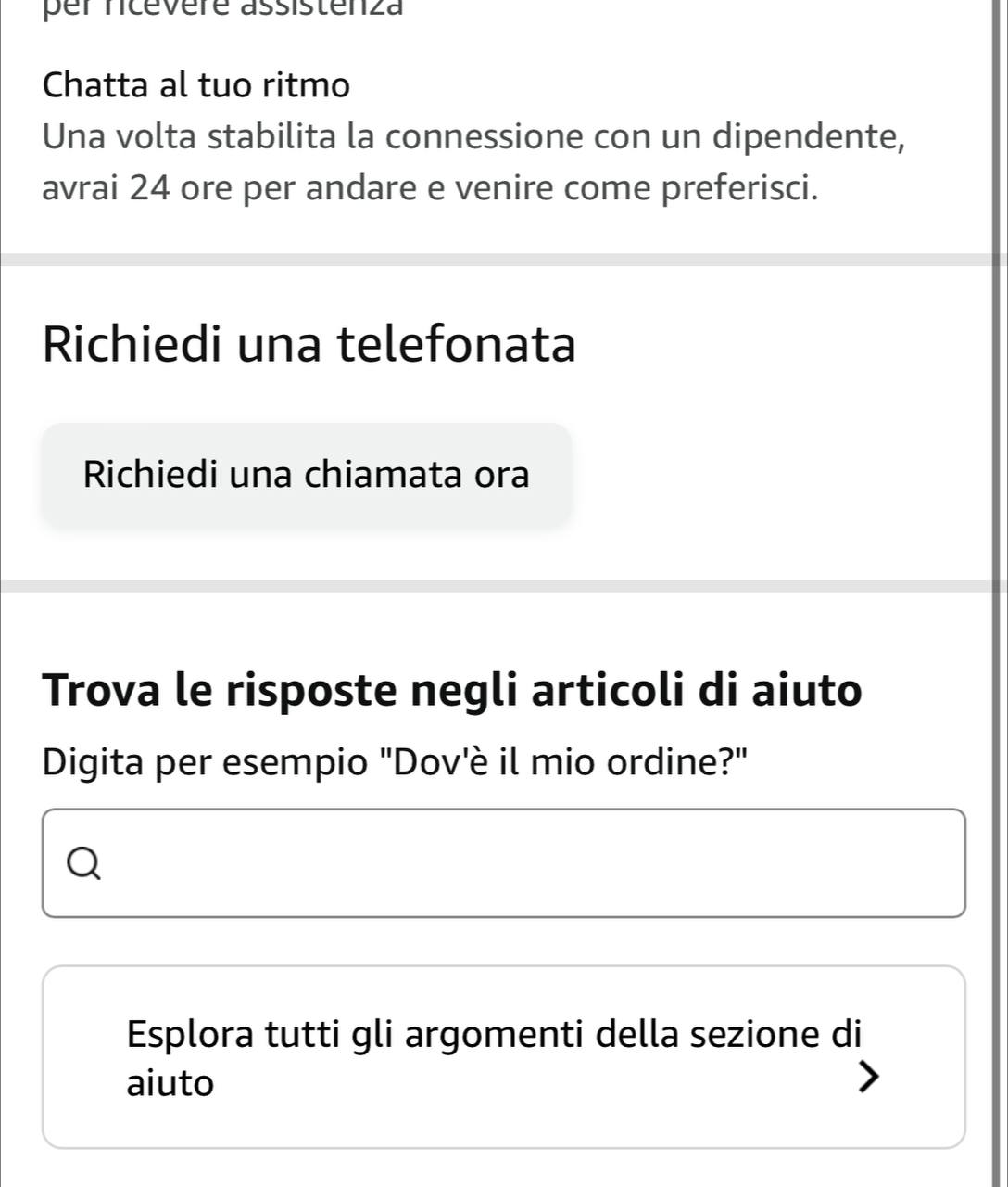 Servizio clienti telefonico di Amazon