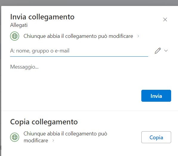 Condividere onedrive