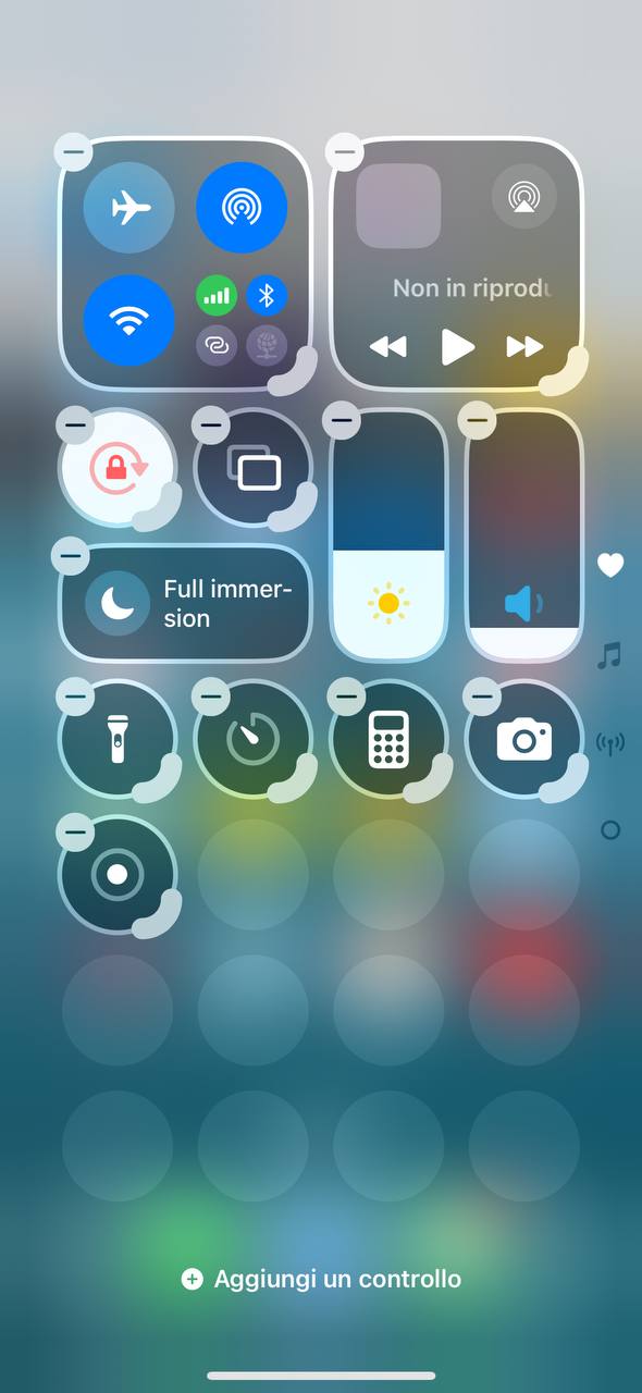 Centro di controllo iphone con iOS 18
