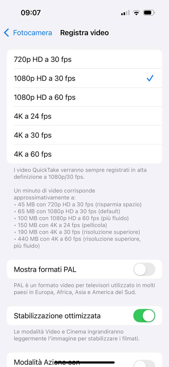 Impostazioni video iphone Impostazioni video iphone