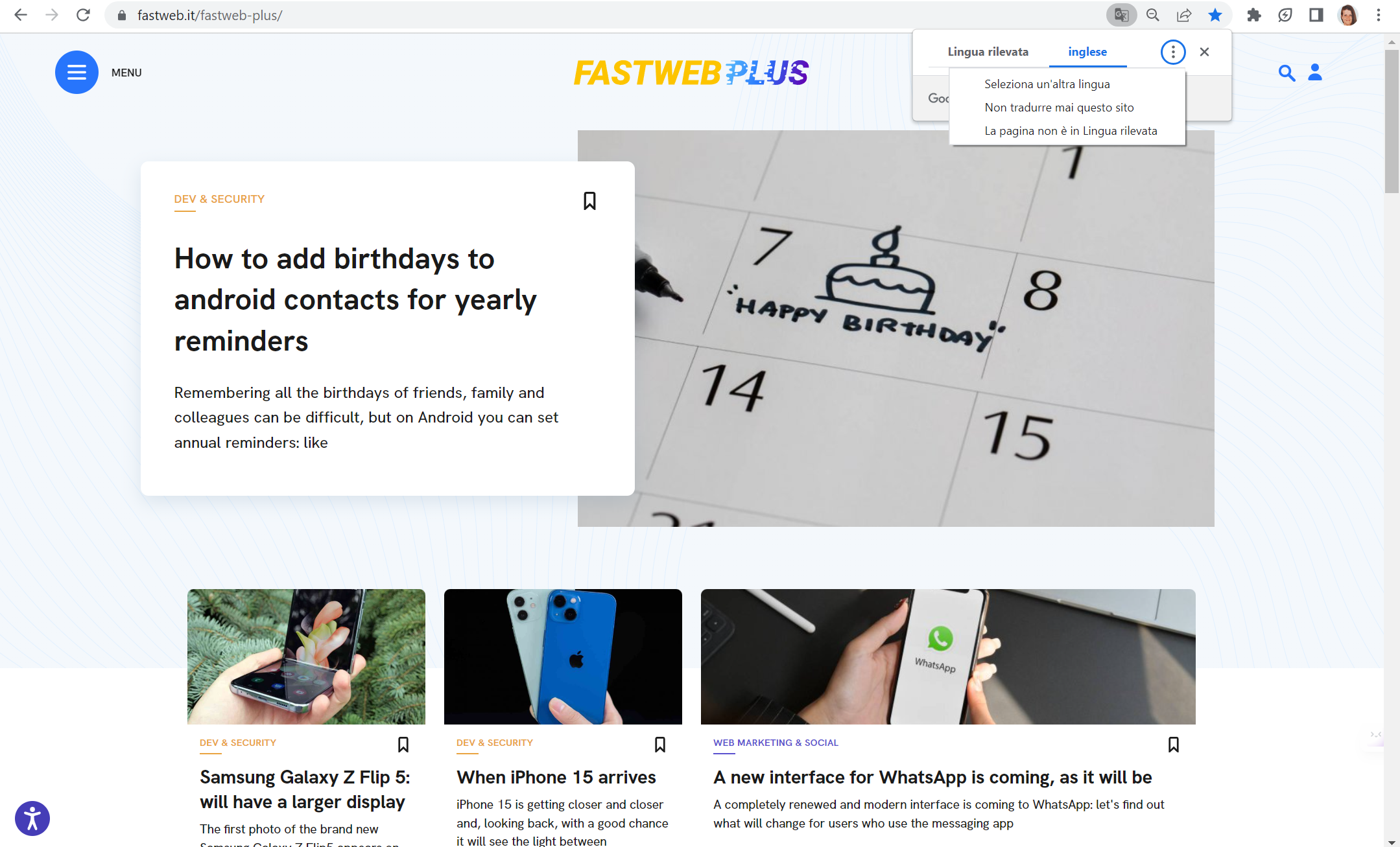 Home page FastwebPlus con rilevazione lingua Home page FastwebPlus con rilevazione lingua