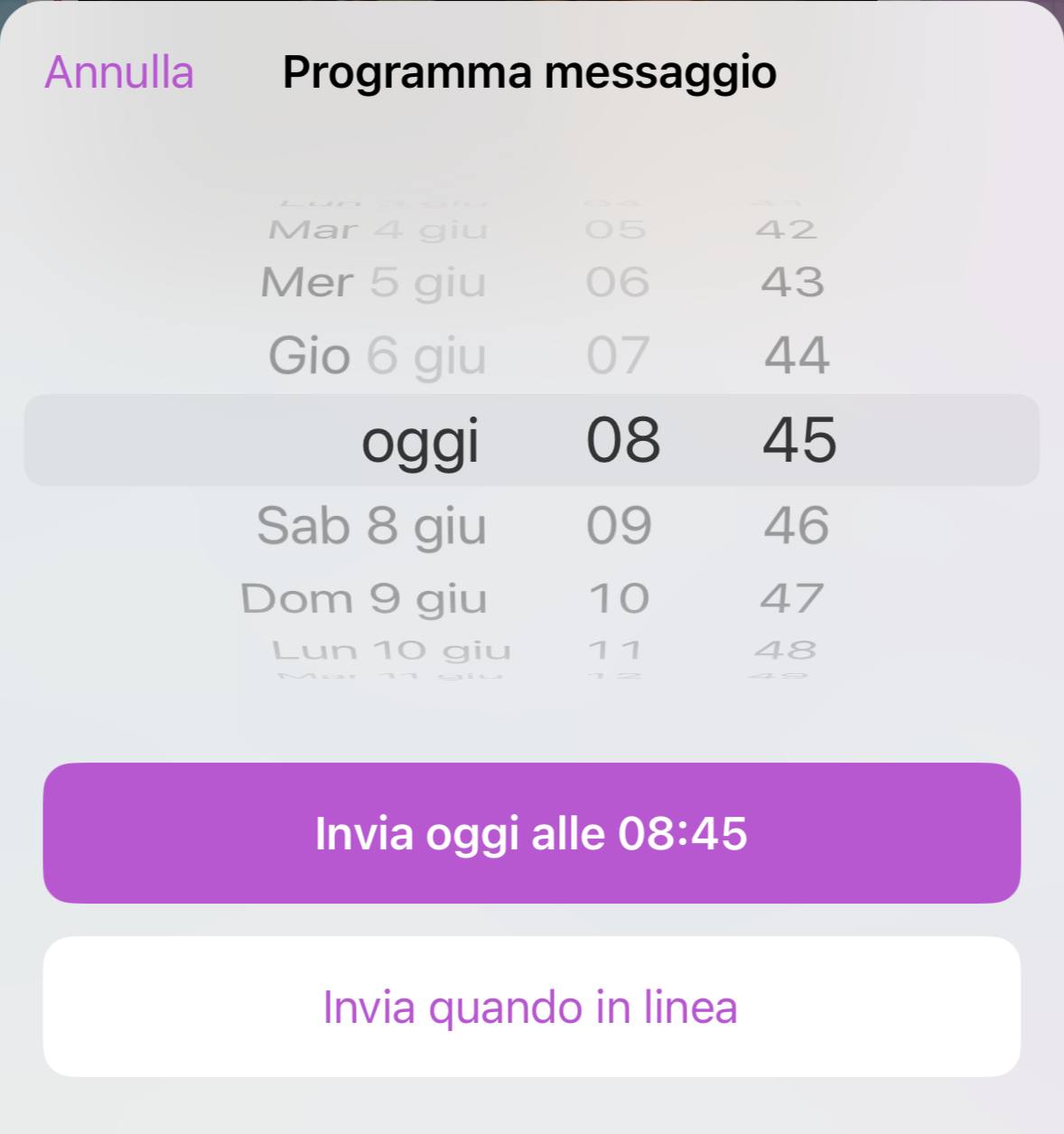 Programmare messaggio telegram