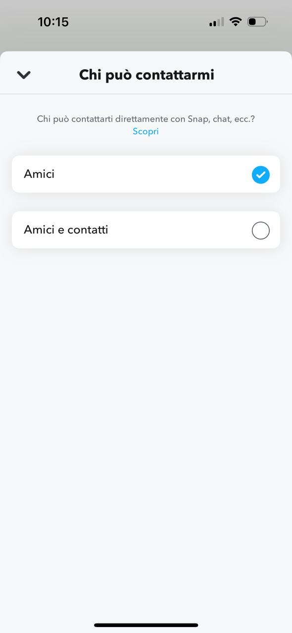 Snapchat, chi può contattare