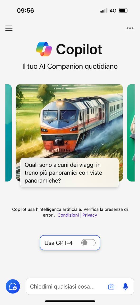 generare immagini con copilot da app